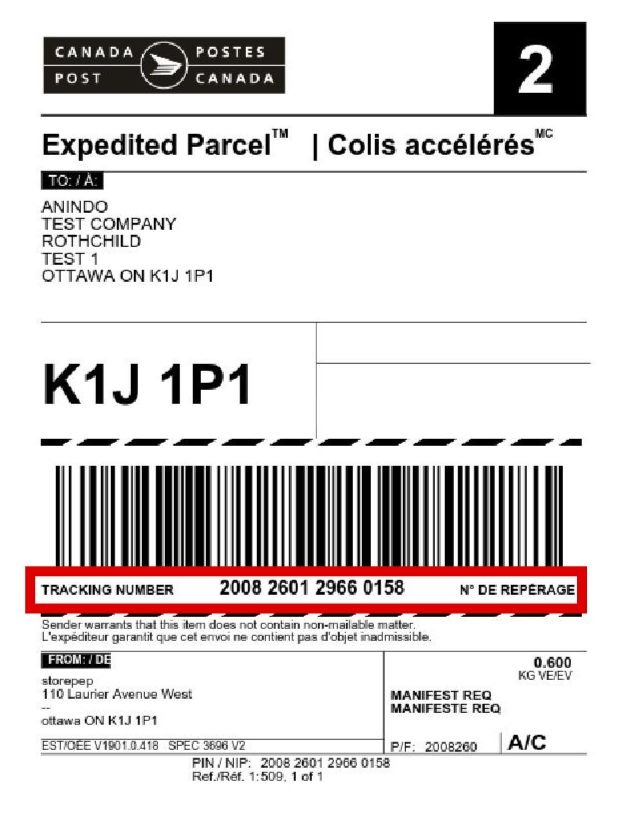 canada post tracking number lost